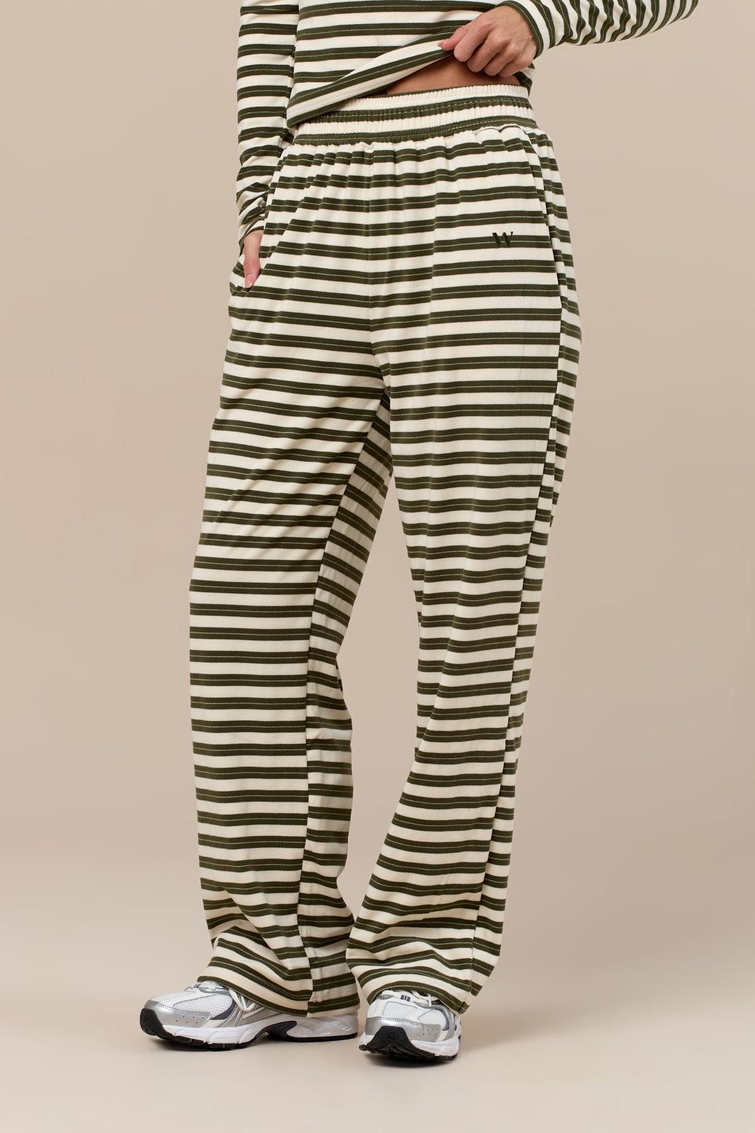 FRANKIE TROUSERS | CREAM & KHAKI STRIPE