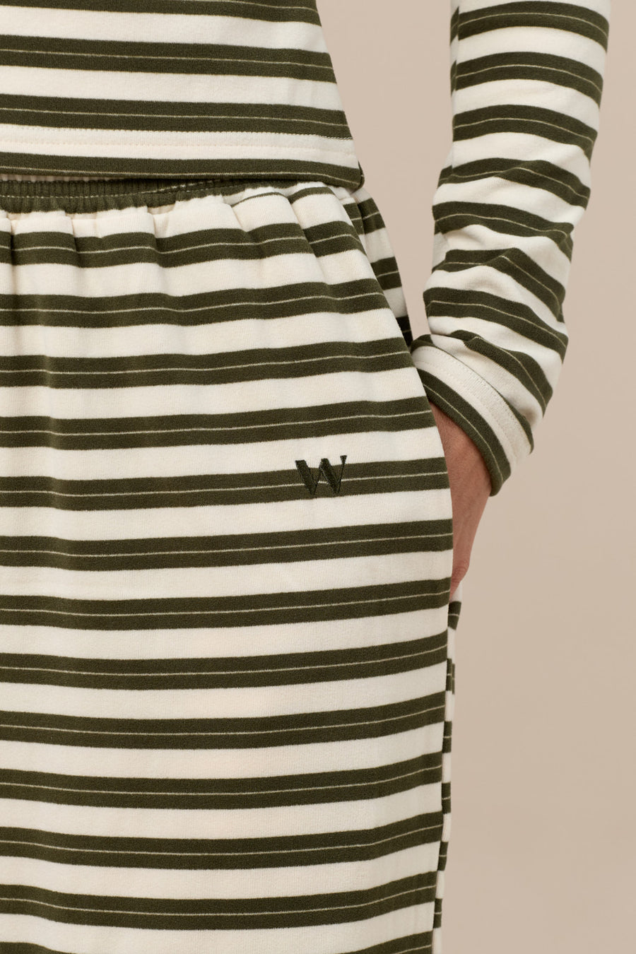 FRANKIE TROUSERS | CREAM & KHAKI STRIPE – Wander Doll