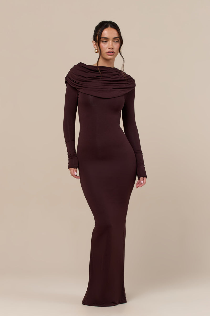 GRACE MAXI DRESS | ESPRESSO