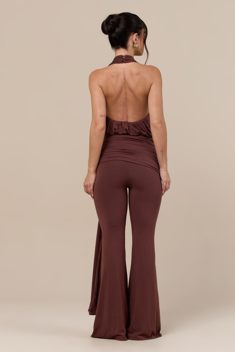 BELLA PLUNGE BODYSUIT | CHOCOLATE