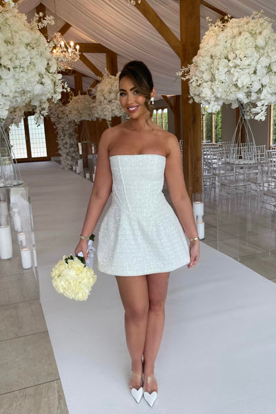 MAYA MINI DRESS | WHITE GLOSS