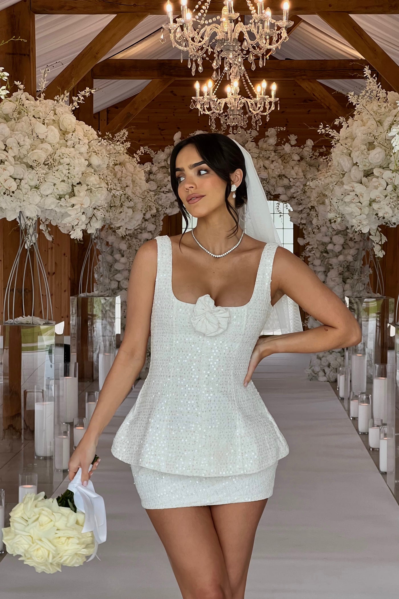 SOFIA MINI DRESS | WHITE GLOSS