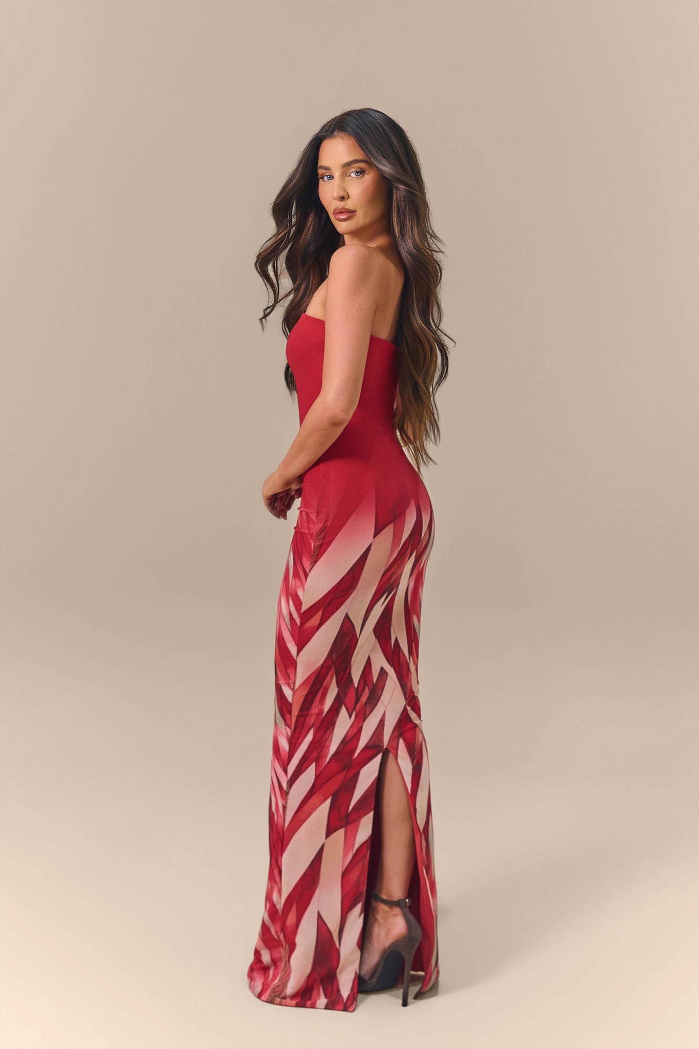 BONITA BANDEAU DRESS | FLAMING FEATHER