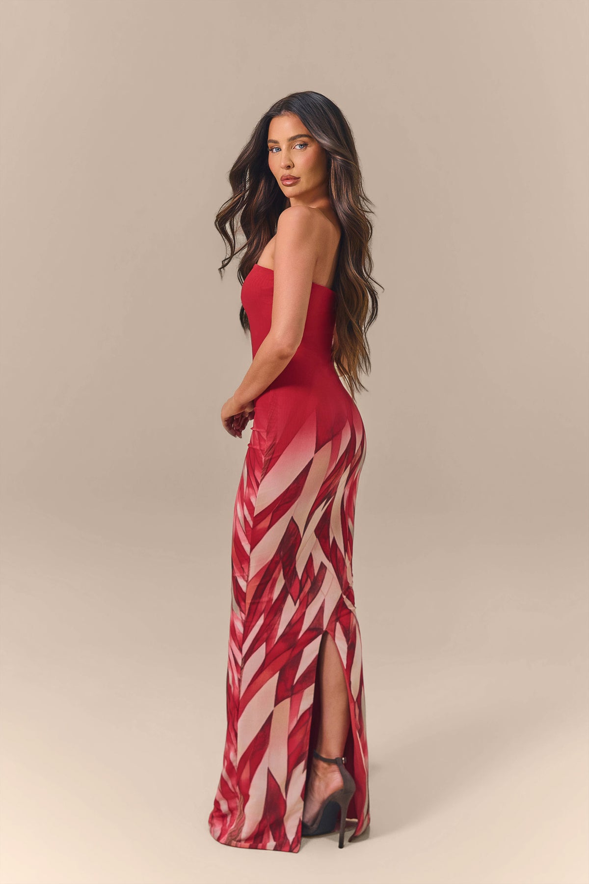 BONITA BANDEAU DRESS | FLAMING FEATHER
