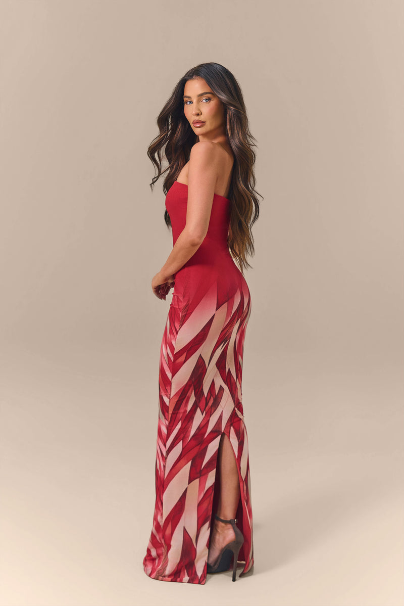 BONITA BANDEAU DRESS | FLAMING FEATHER