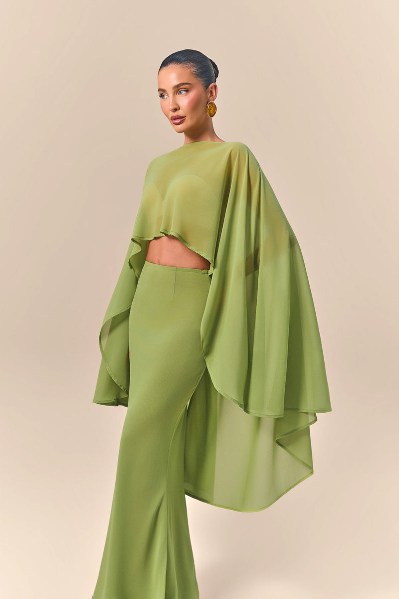 PRIMROSE MAXI SKIRT | GREEN