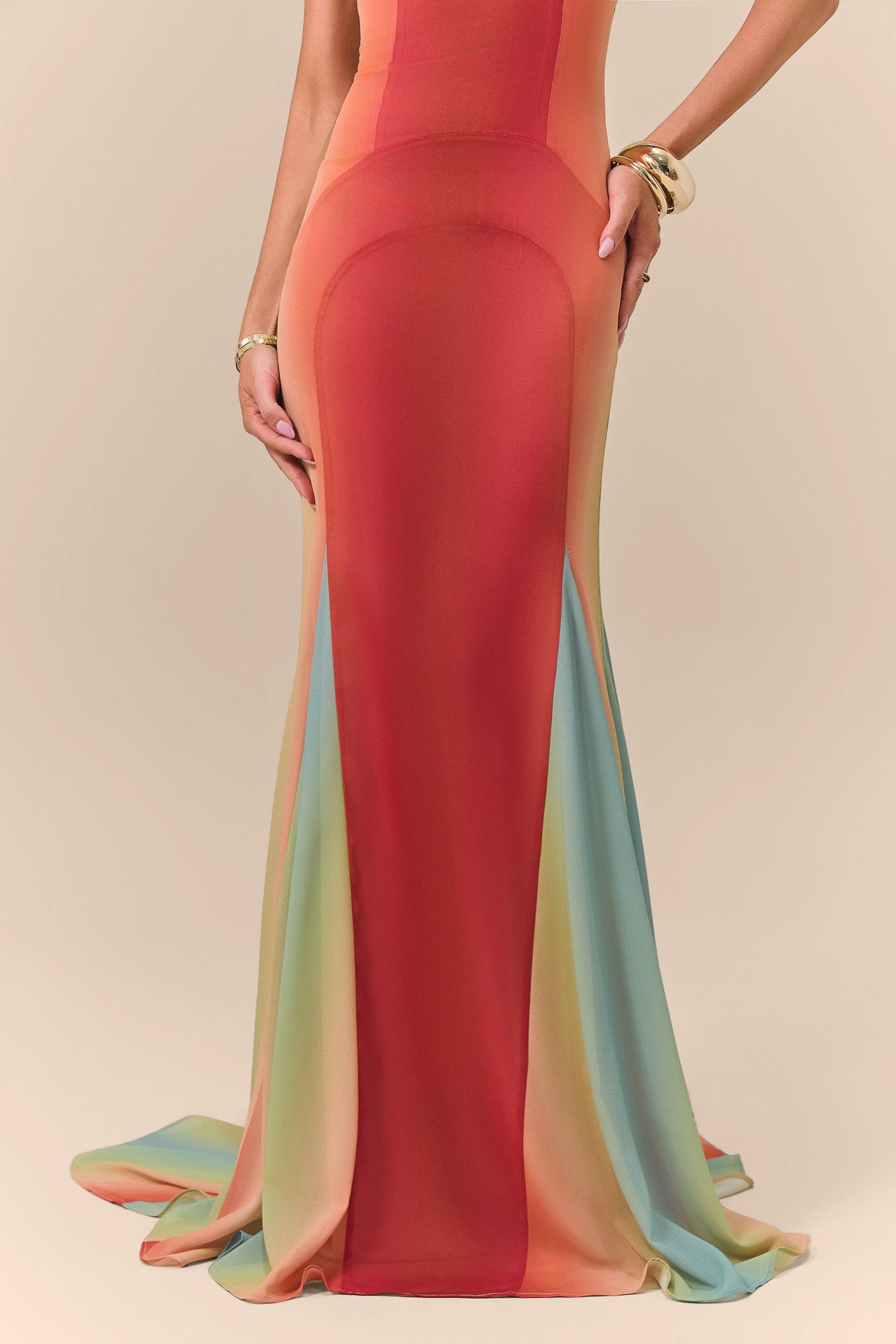 RAYNE PANELLED MAXI DRESS | RAINBOW OMBRE