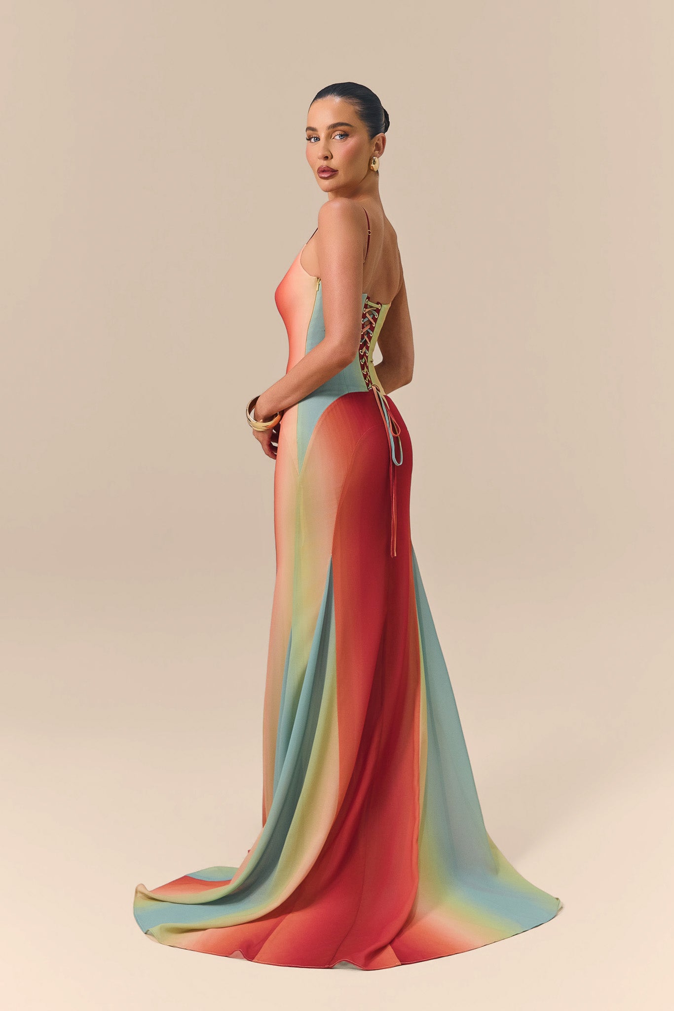 RAYNE PANELLED MAXI DRESS | RAINBOW OMBRE