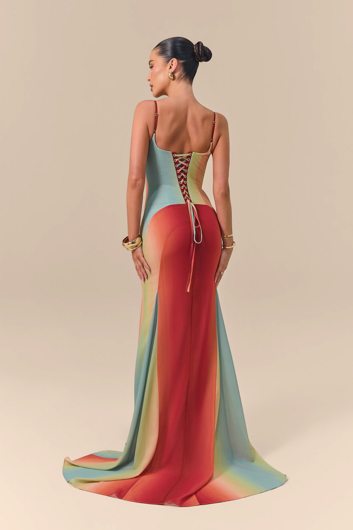 RAYNE PANELLED MAXI DRESS | RAINBOW OMBRE