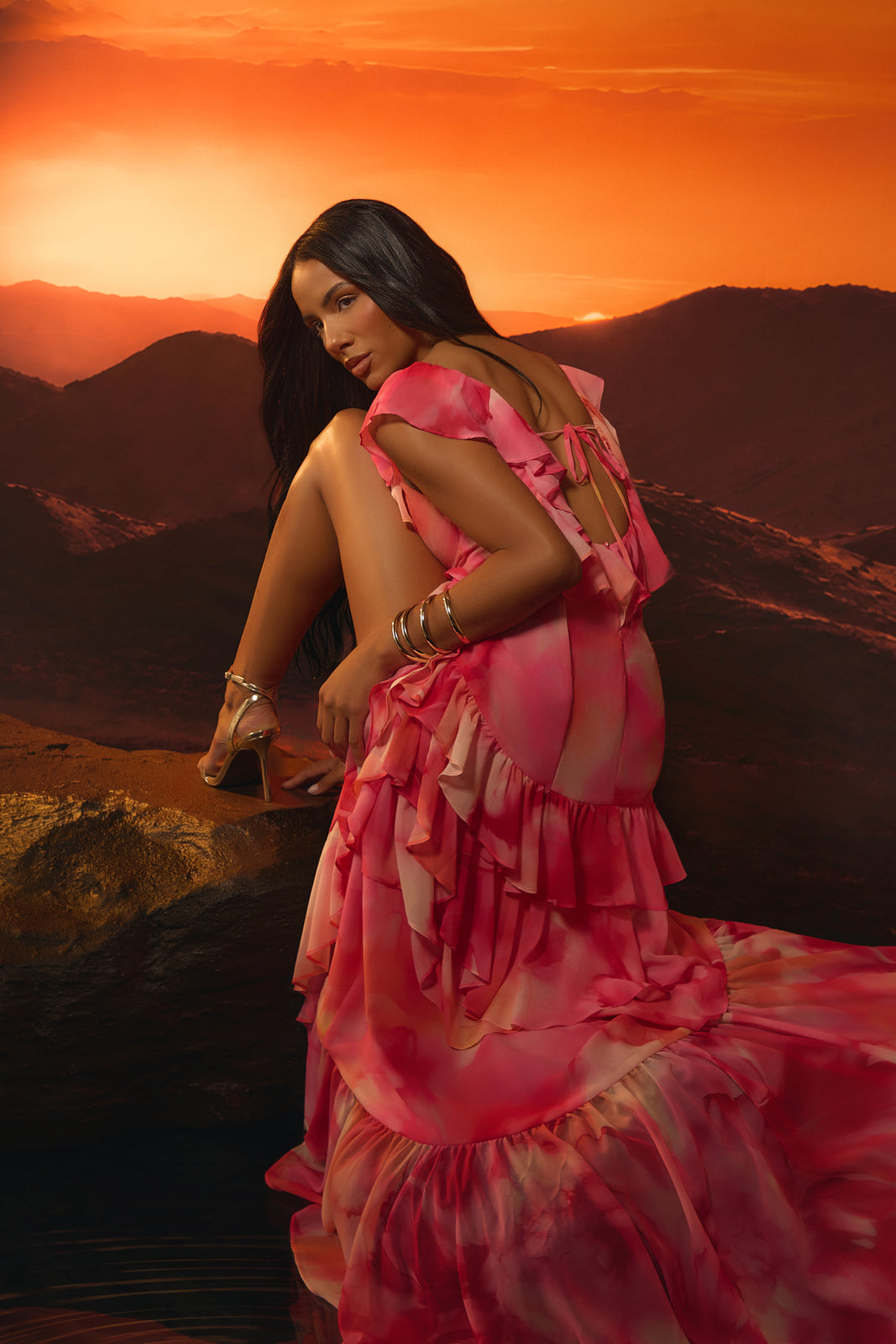 CARA RUFFLE MAXI DRESS | BLOOM PRINT