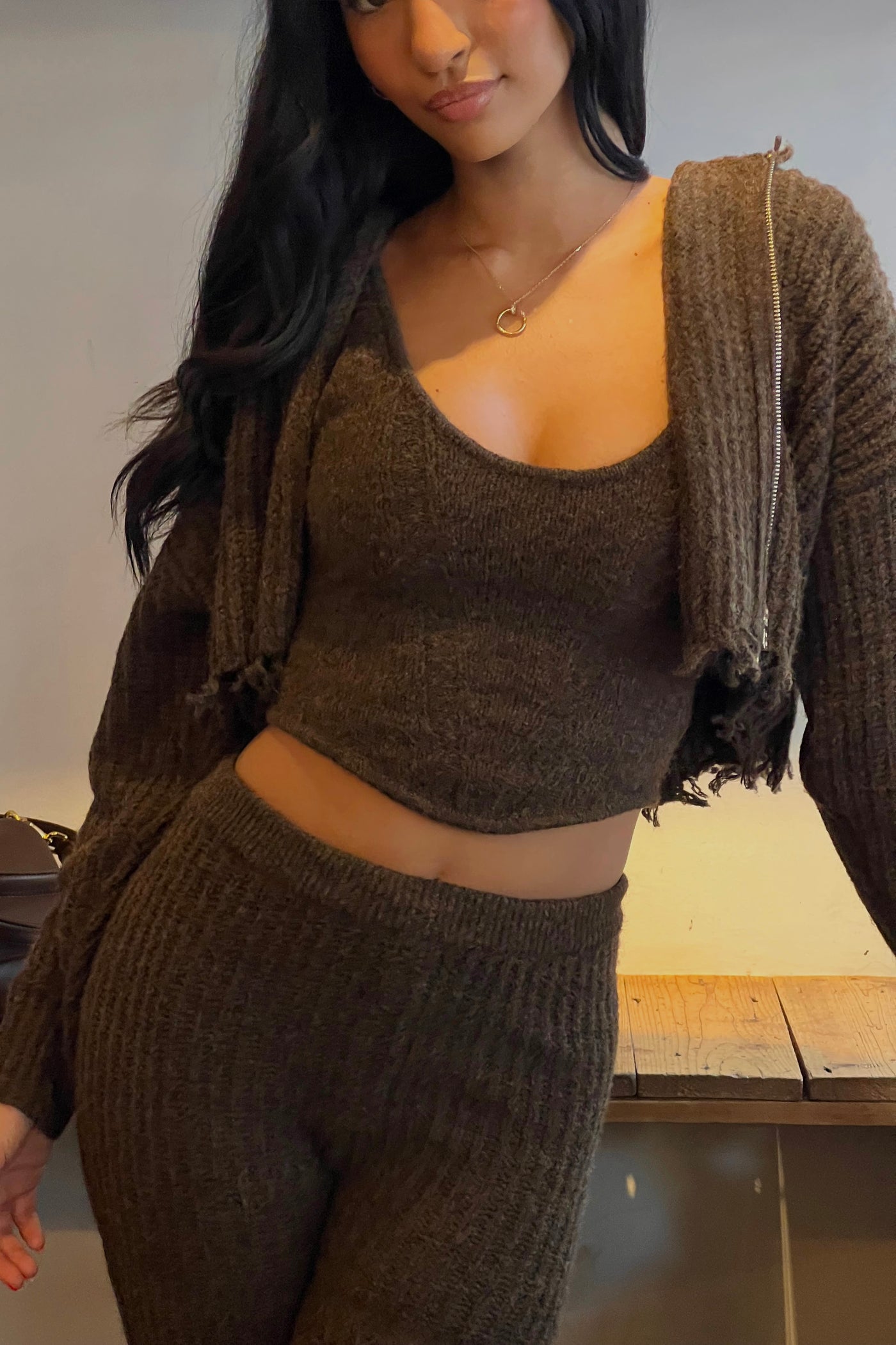FC ROMI KNIT CORSET IN CHOCOLATE