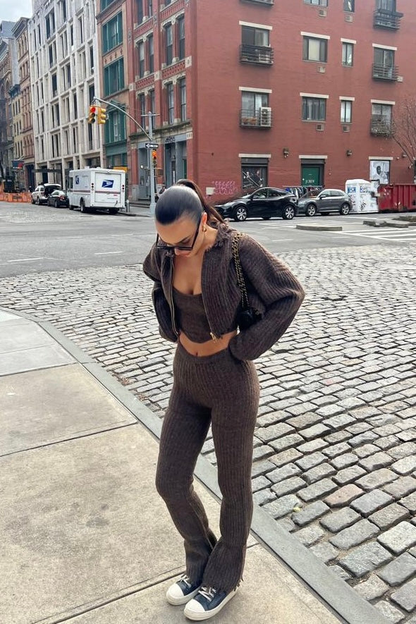 FC ROMI KNIT TROUSERS | CHOCOLATE