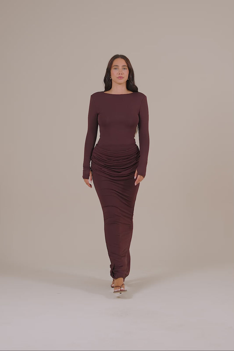 ASHTIN BOAT NECK BODYSUIT | ESPRESSO