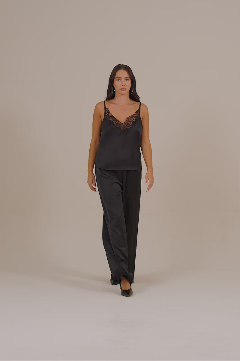 LOREN LACE CAMI TOP | BLACK