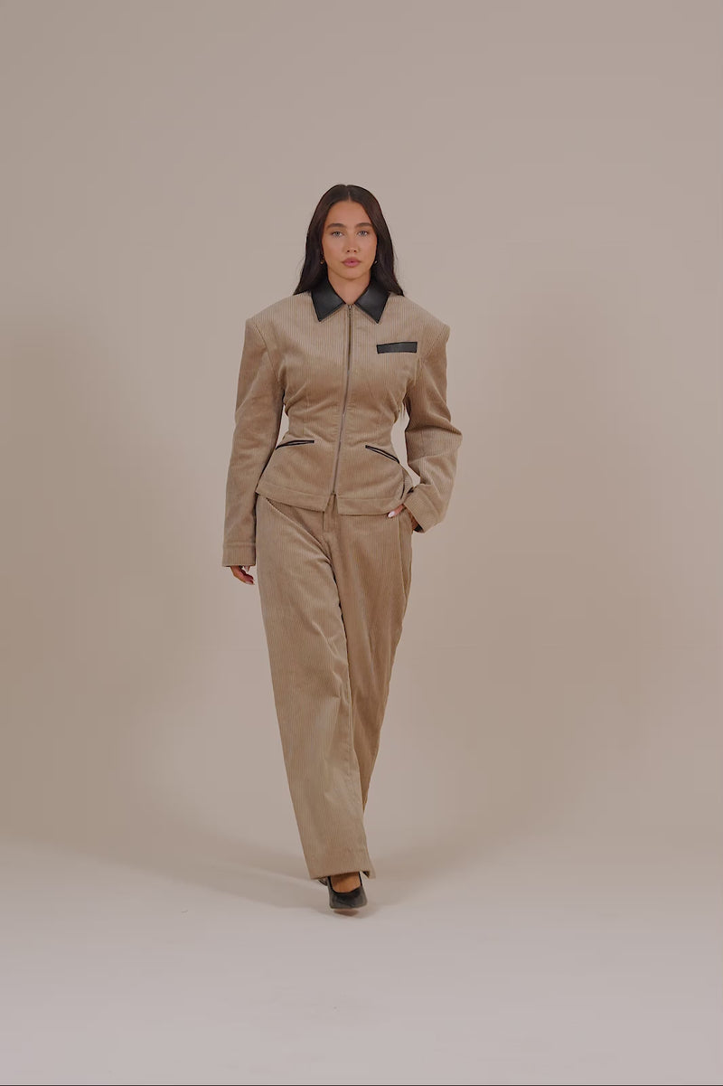 HAMETT CORDUROY CINCHED JACKET | CARAMEL
