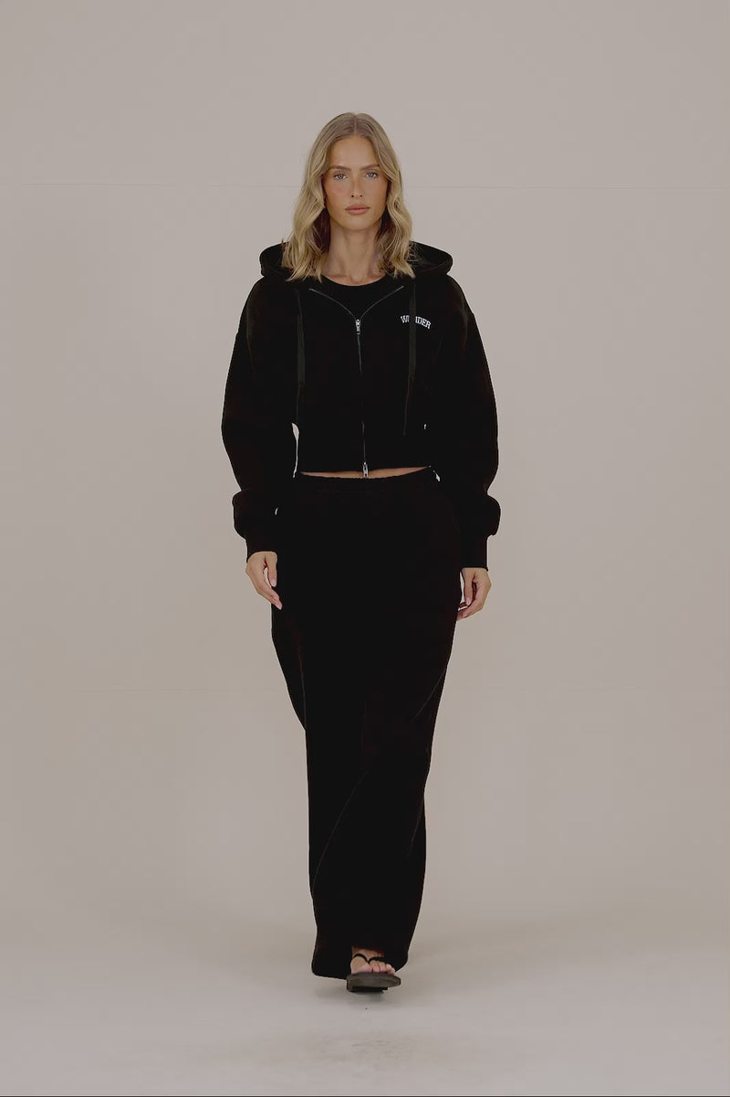 SLOANE OVERSIZED ZIP HOODIE | BLACK