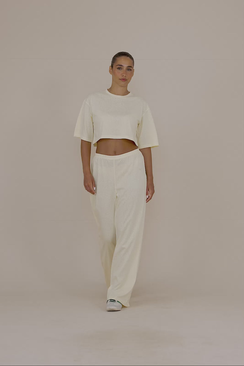 CASEY CROPPED SLUB T-SHIRT | BUTTER LEMON