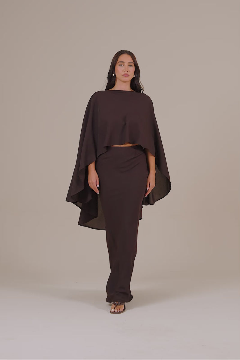 PRIMROSE MAXI SKIRT | CHOCOLATE