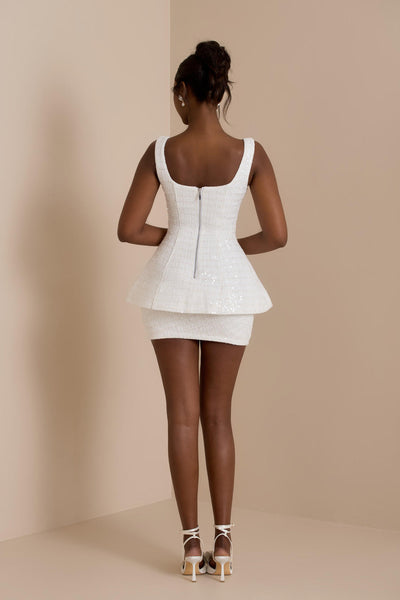 SOFIA MINI DRESS | WHITE GLOSS