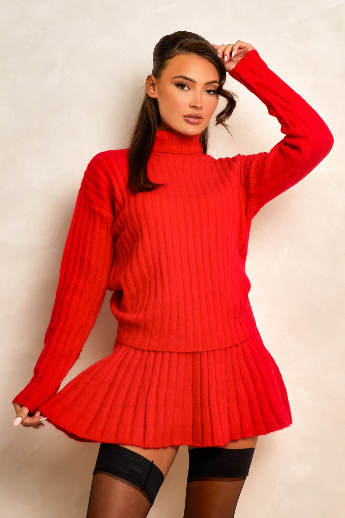 Red Mabel Knit Set
