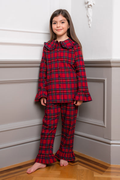 KIDS Nola Tartan Cotton Pyjama Set
