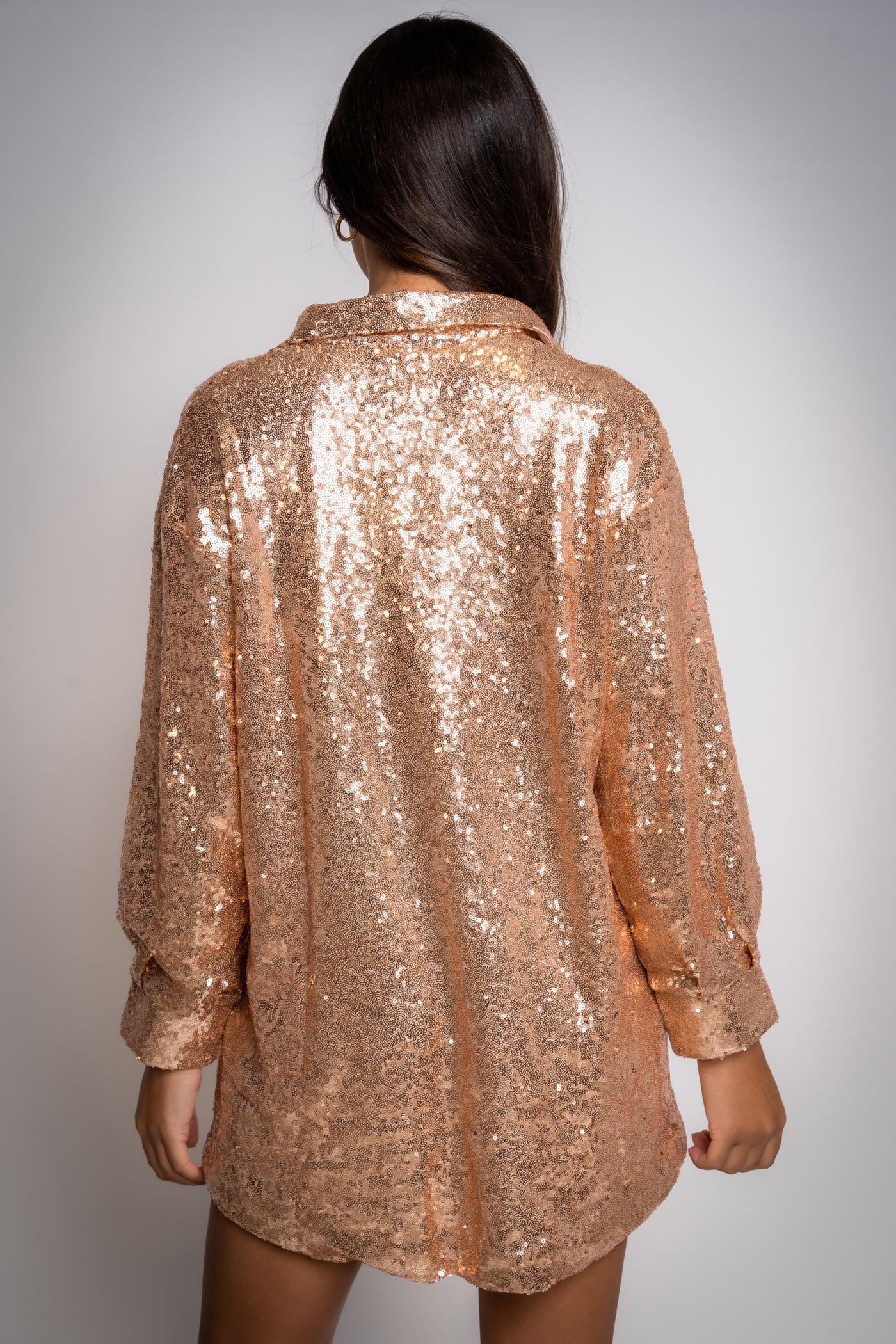 Eva Luxe Sequin Dress in Rose Gold