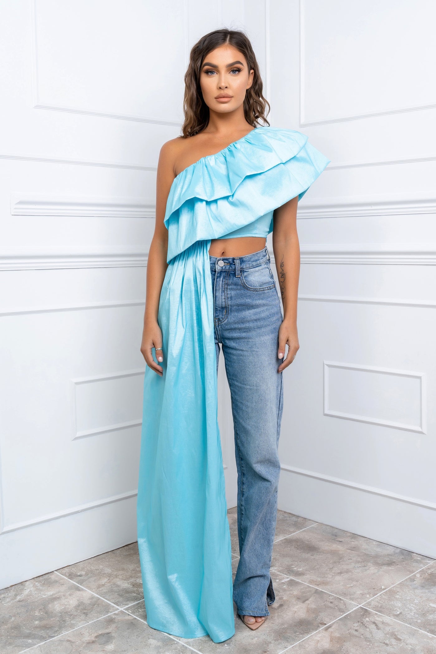 Giselle Luxe Top In Blue